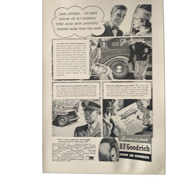Vintage 1933 BF Goodrich Tire Look Officer Ad Advertisement - Picture 3 of 5